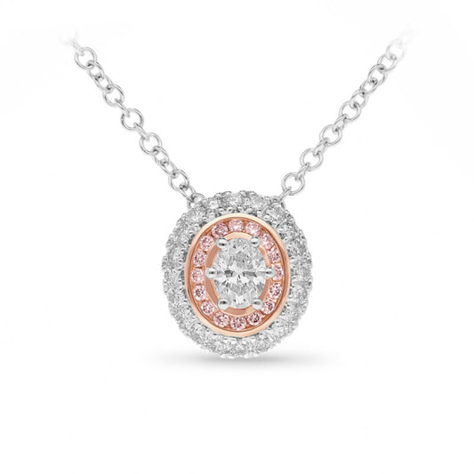 Argyle Pink Diamond Oval Halo Pendant